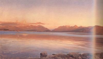 Johann Gottfried Steffan Evening Twilight at the Lake of Zurich (nn02) oil painting image